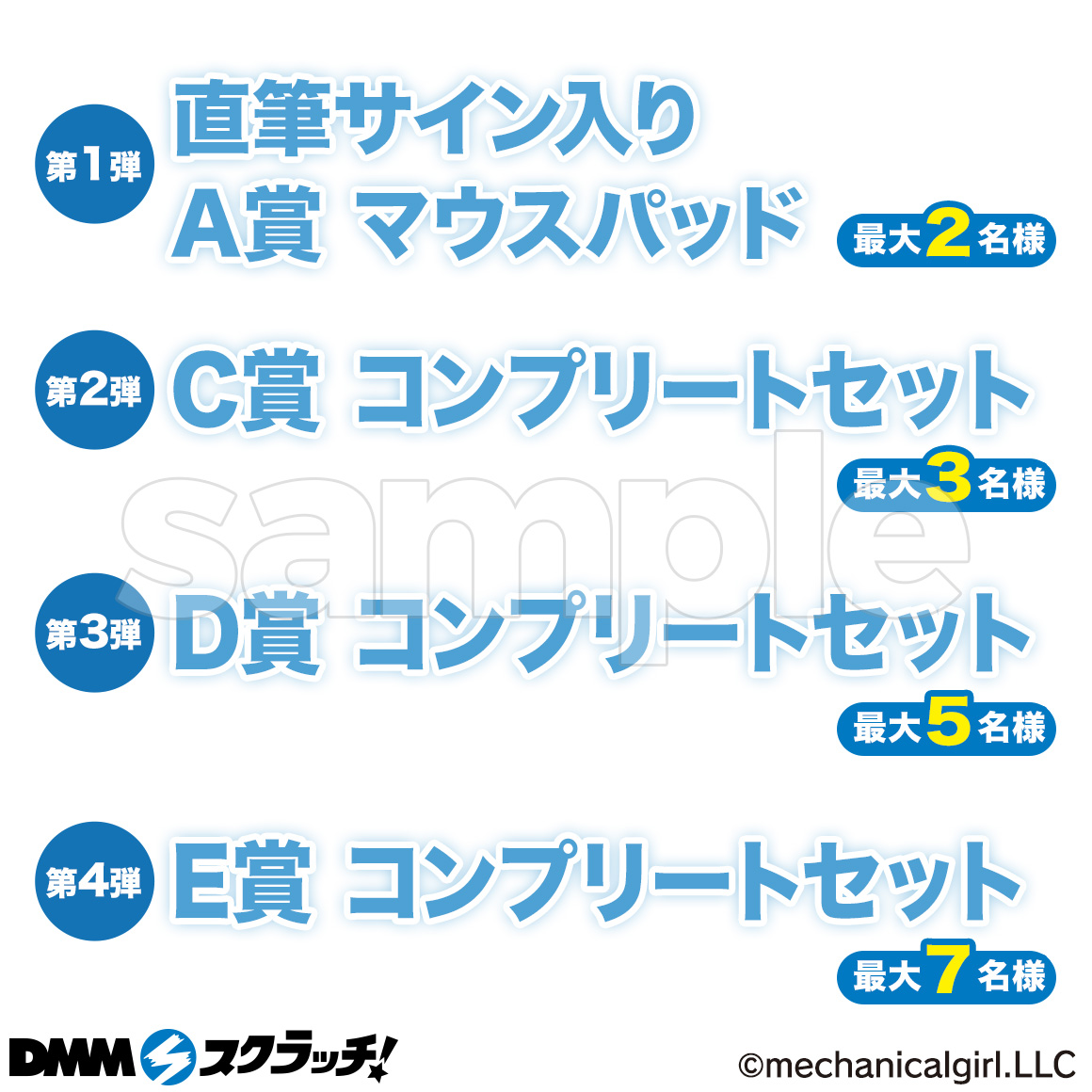 Wチャンス賞 直筆サイン入りA賞 マウスパッド・C賞 コンプセット・D賞 コンプセット・E賞 コンプセット