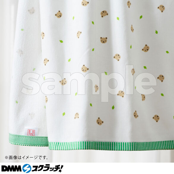 E-6.ガーゼ＆パイル動物柄バスタオル グリーン