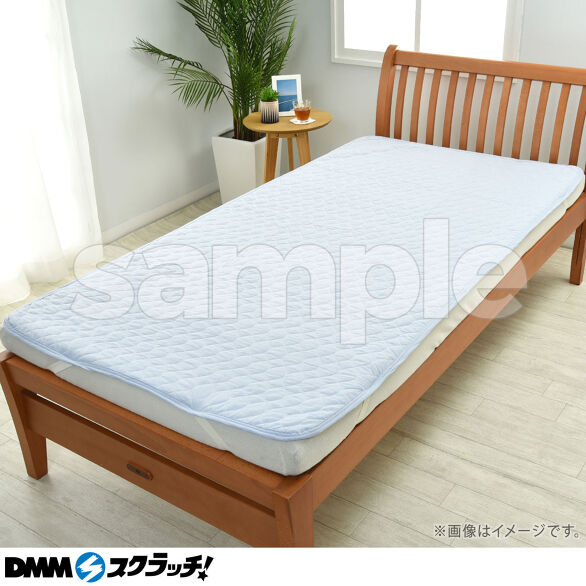 B-3.麻混敷きパッド　ブルー