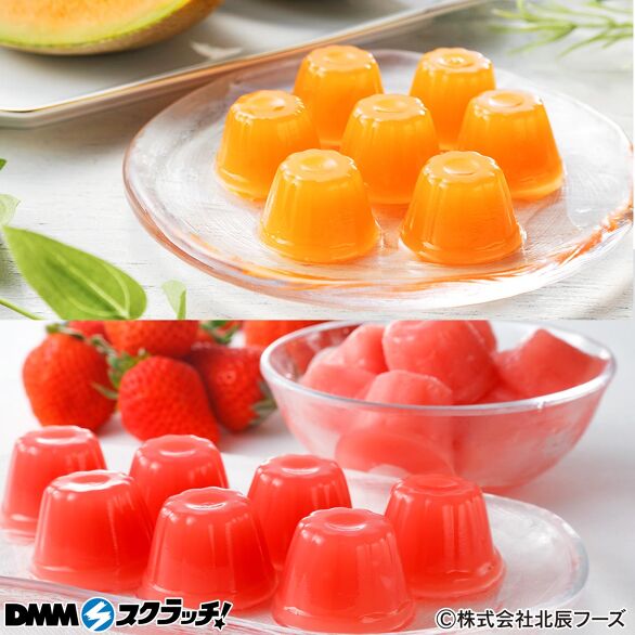 E-1.ひとくちゼリー 夕張メロン&あまおう苺