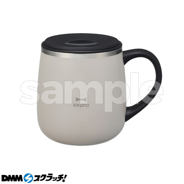 E-2.蓋つきステンレスマグ　グレージュ