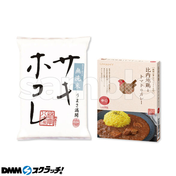 E-3.比内地鶏とトマトのカレー＆サキホコレ1合